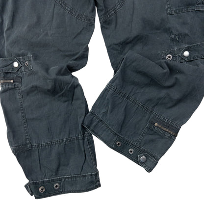 Vintage 90s Polo Ralph Lauren Cargo Trousers Size W35 | W35, Grey Black