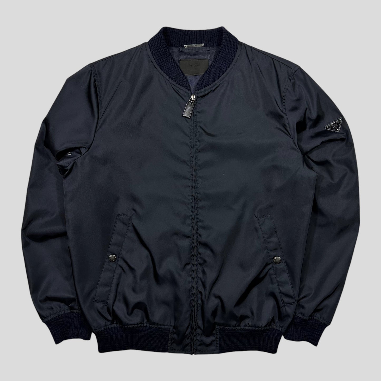 Prada Milano 2014 Midnight Blue Nylon Bomber Jacket - IT48 (L)