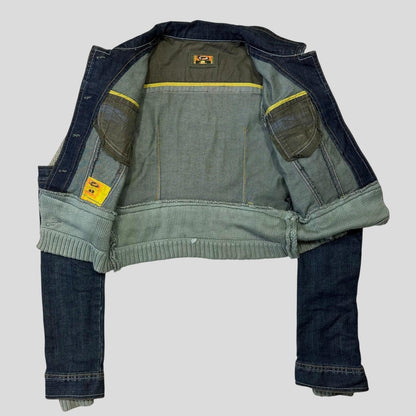 Oakley X Metal Industries 00’s Denim Knit Panelled SAMPLE Jacket - S