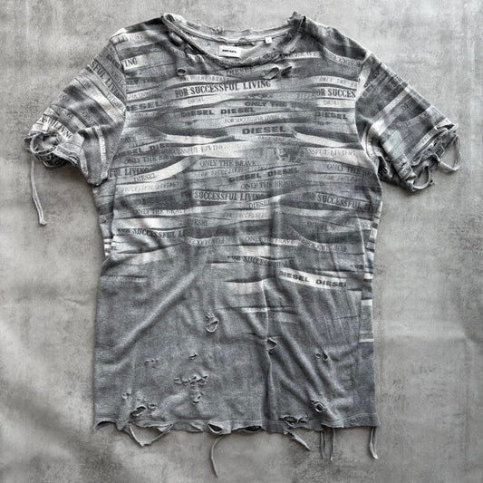 DISTRESSED DIESEL T-SHIRT | O/S, Red