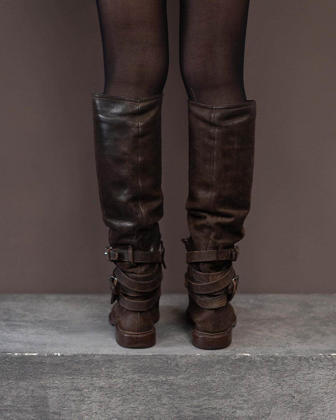MIU MIU BROWN BUCKLE BOOTS (EU 39) | DEFAULT TITLE, Brown