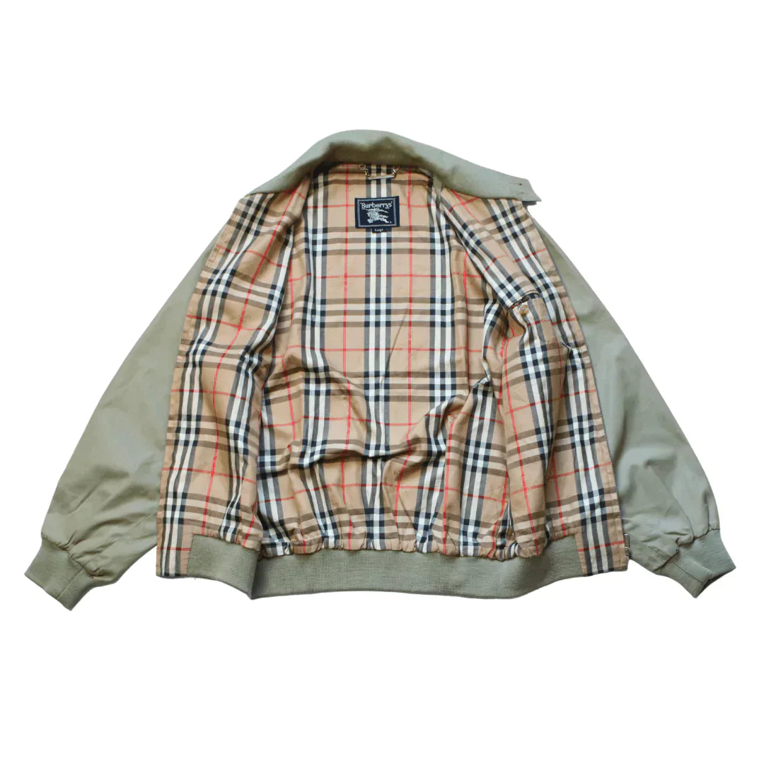 BURBERRY CHECK HARRINGTON JACKET  (M)