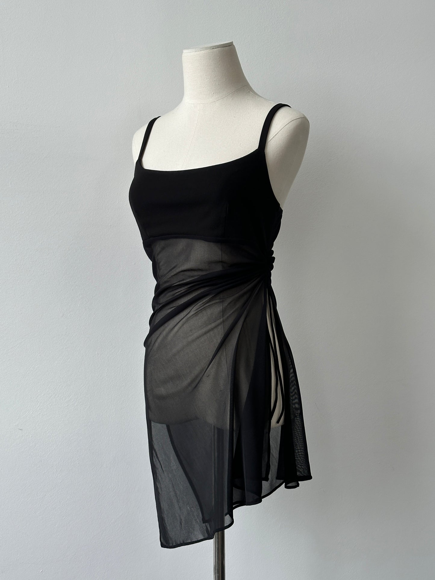 French Vintage 1990s Sheer Sleeveless Top - S