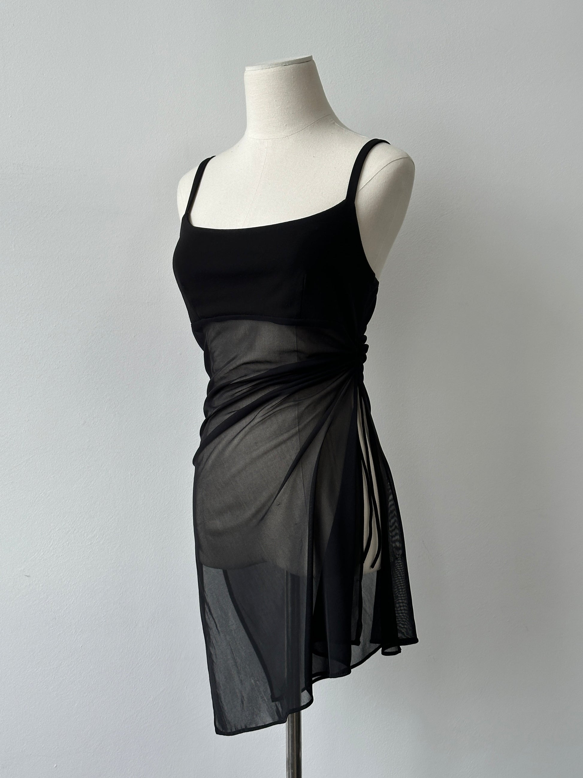 French Vintage 1990s Sheer Sleeveless Top - S