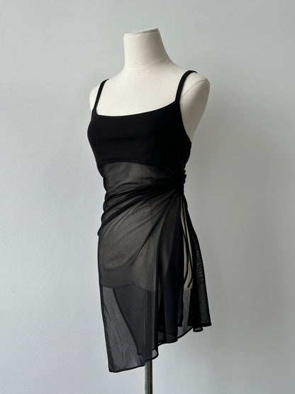 French Vintage 1990s Sheer Sleeveless Top - S