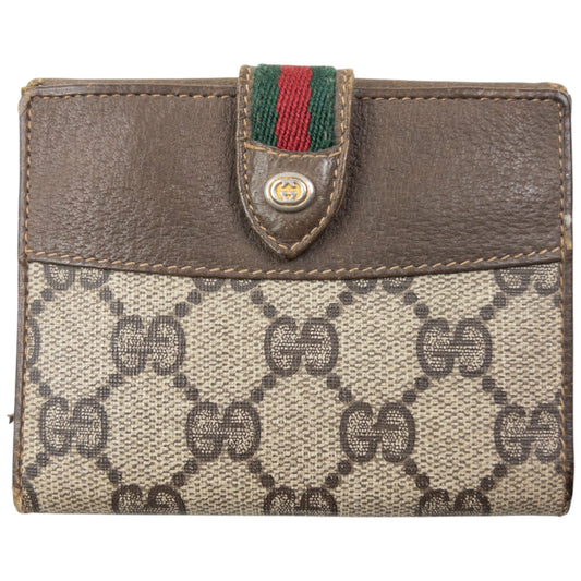 Vintage 80s Gucci Monogram Leather Wallet | O/S, Beige