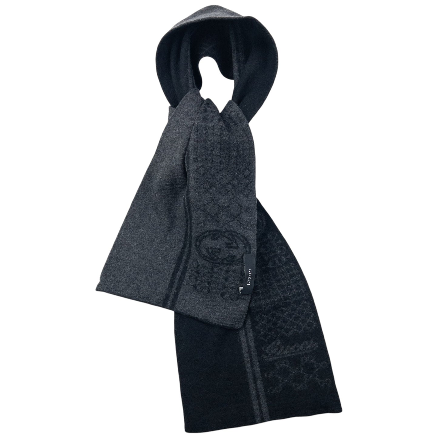 Vintage 2000s Gucci Wool Scarf | O/S, Black