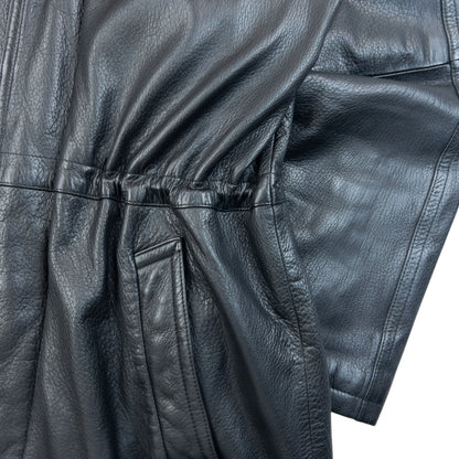 Vintage 2000s Burberry Nova Check Lined Leather Jacket Size M | Medium, Black