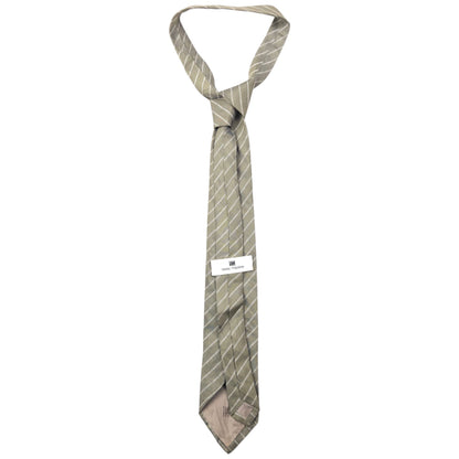 Vintage 90s Issey Miyake Striped Silk Tie | O/S, Grey