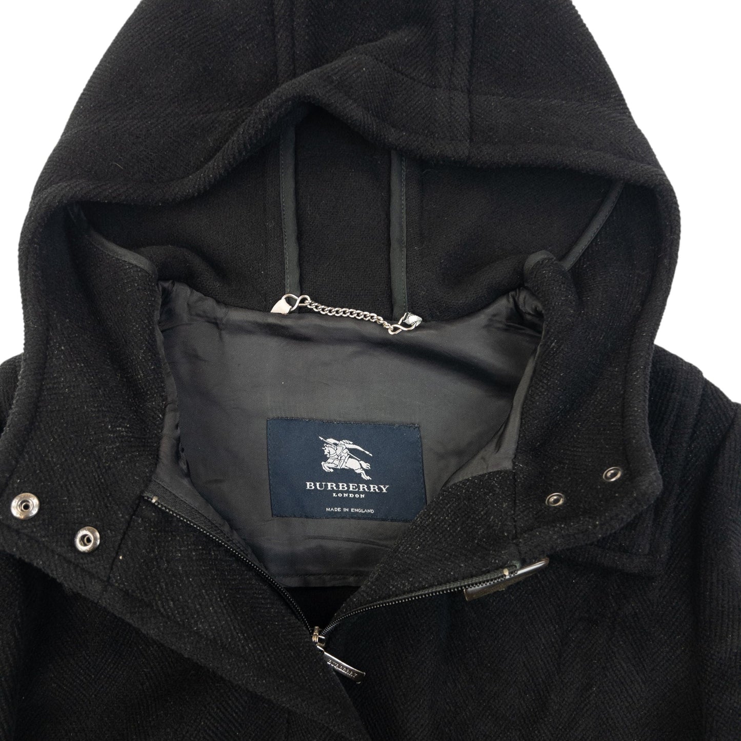 Vintage 2000s Burberry Wool Duffle Jacket Womens Size S | O/S, Black
