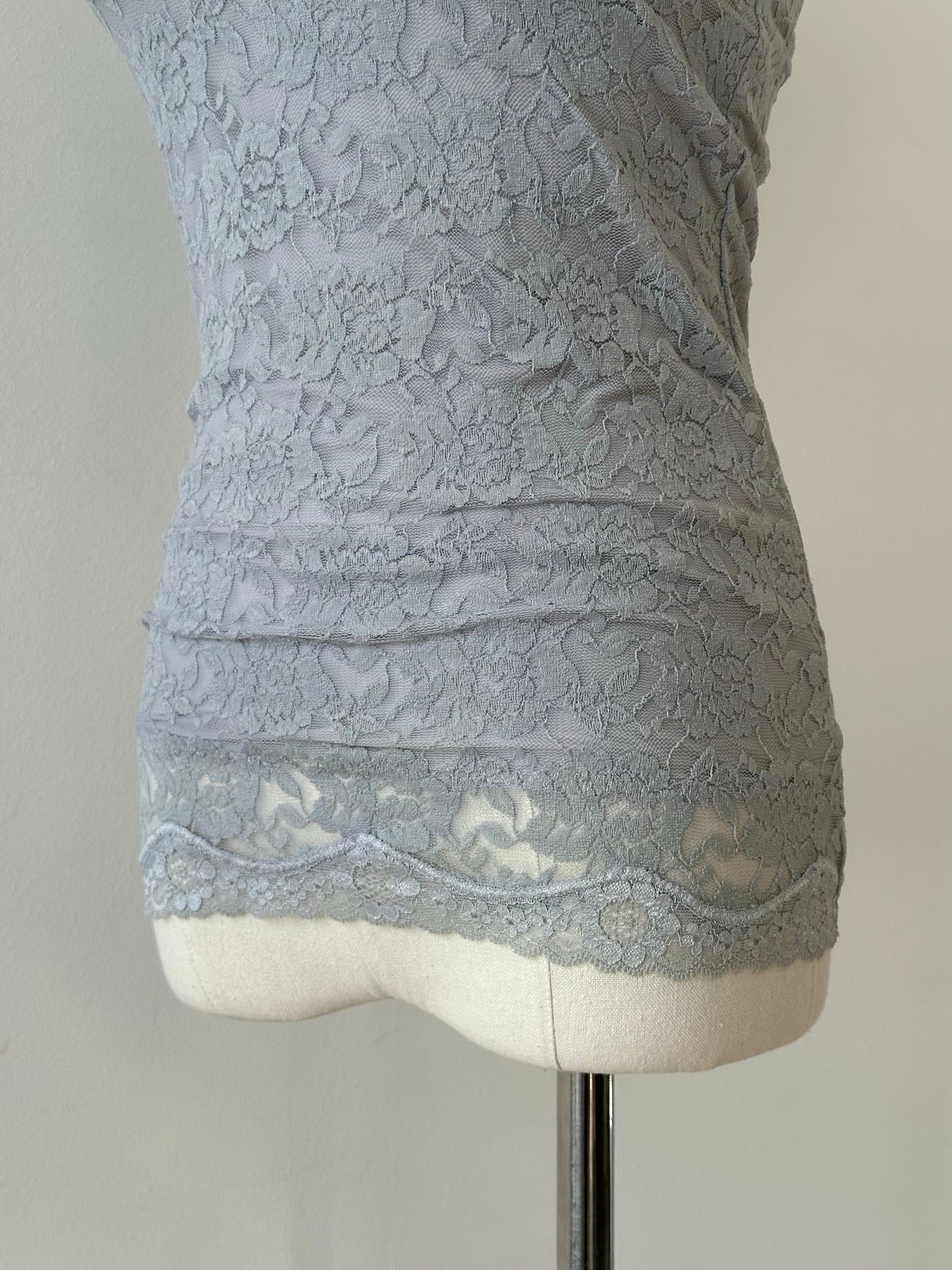 Vintage 1990s V Neck Lace Top - XS-S