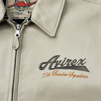 Avirex Leather Angel Wing Painted Jacket