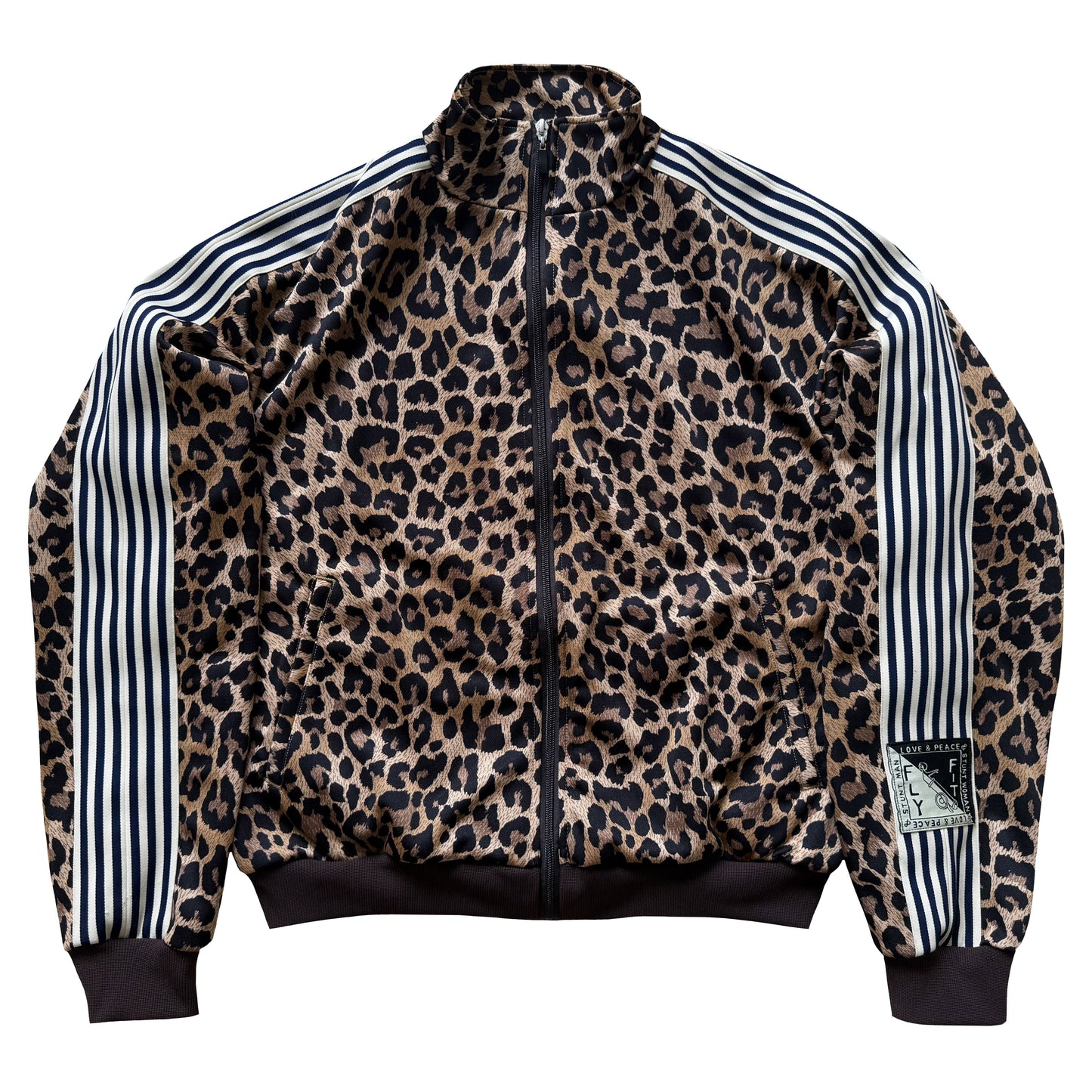Kapital Smooth Jersey Stuntman & Woman Leopard Track Jacket - L | Large, Multicoloured