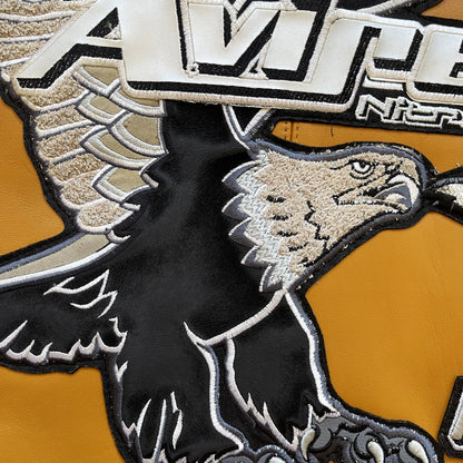 Avirex 'Nitro Run' Leather Varsity Jacket - M