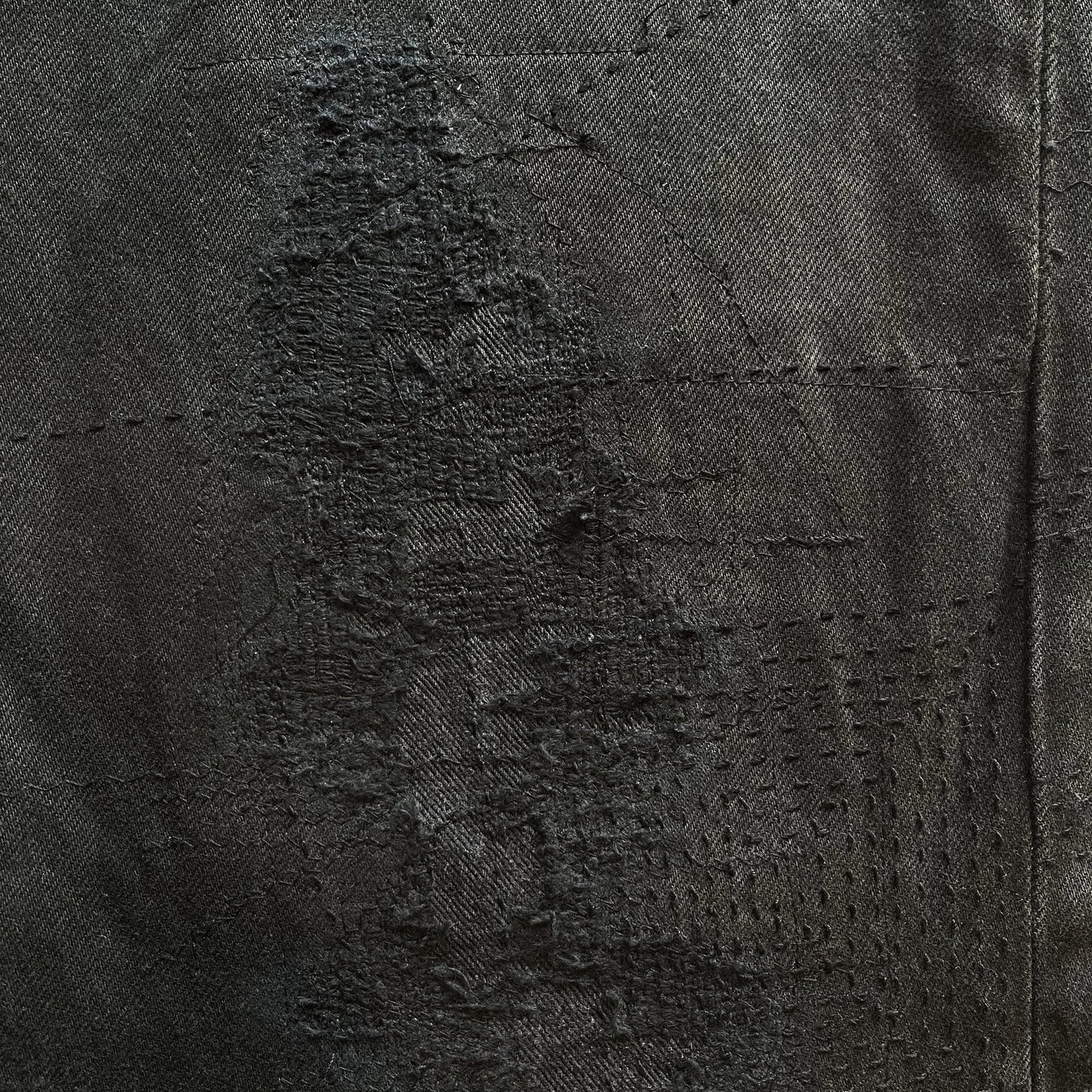 Boro Sashiko Black Distressed Jeans - W38"