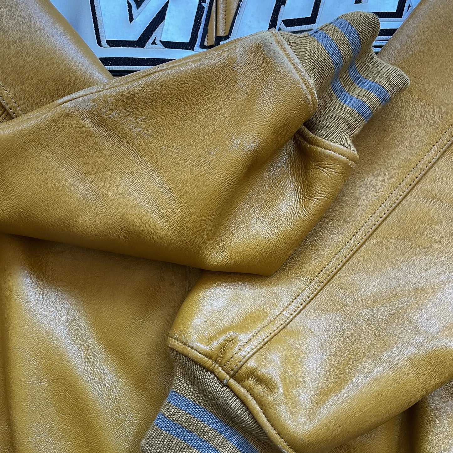 Avirex 'Nitro Run' Leather Varsity Jacket - M