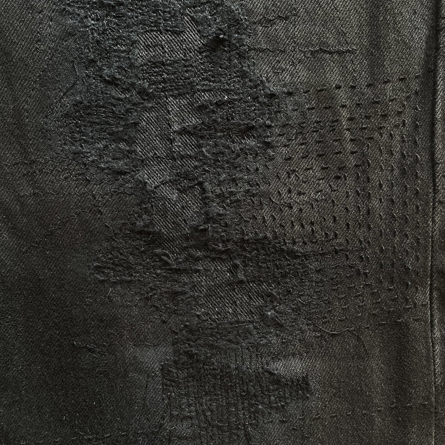 Boro Sashiko Black Distressed Jeans - W38"