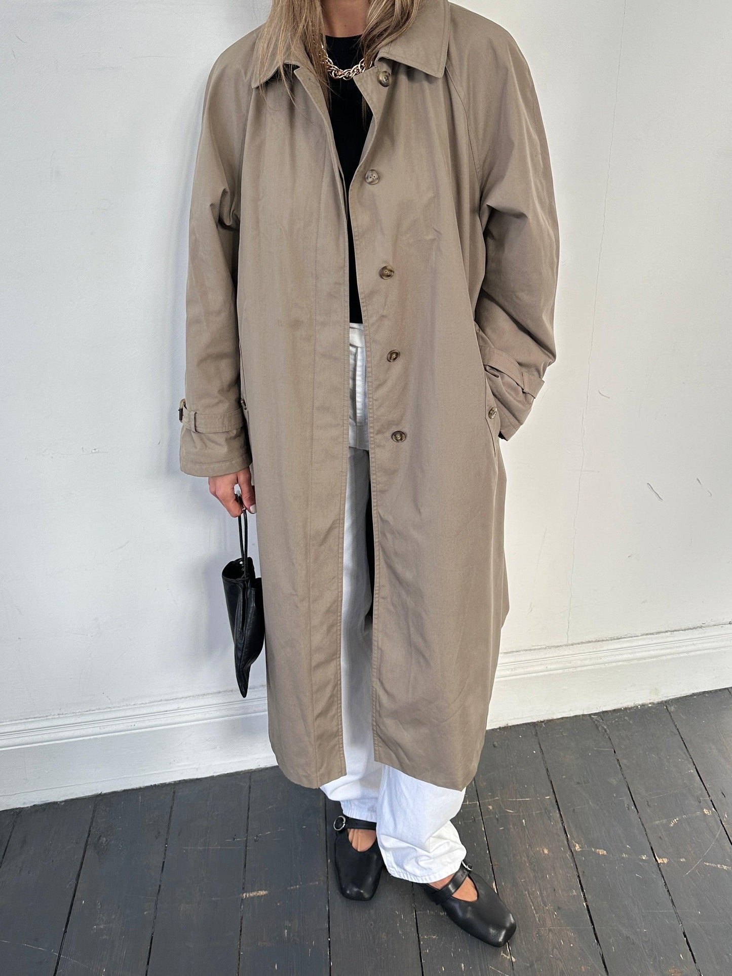 Vintage Water Resistant Concealed Placket Trench Coat - M/L - Known Source