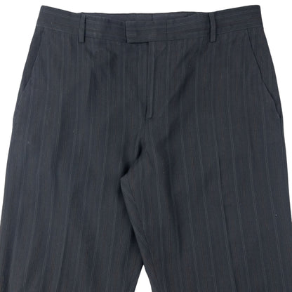 Vintage 2000s Versace Versus Pinstripe Jacket & Trousers Suit Set Size XL | XL, Black