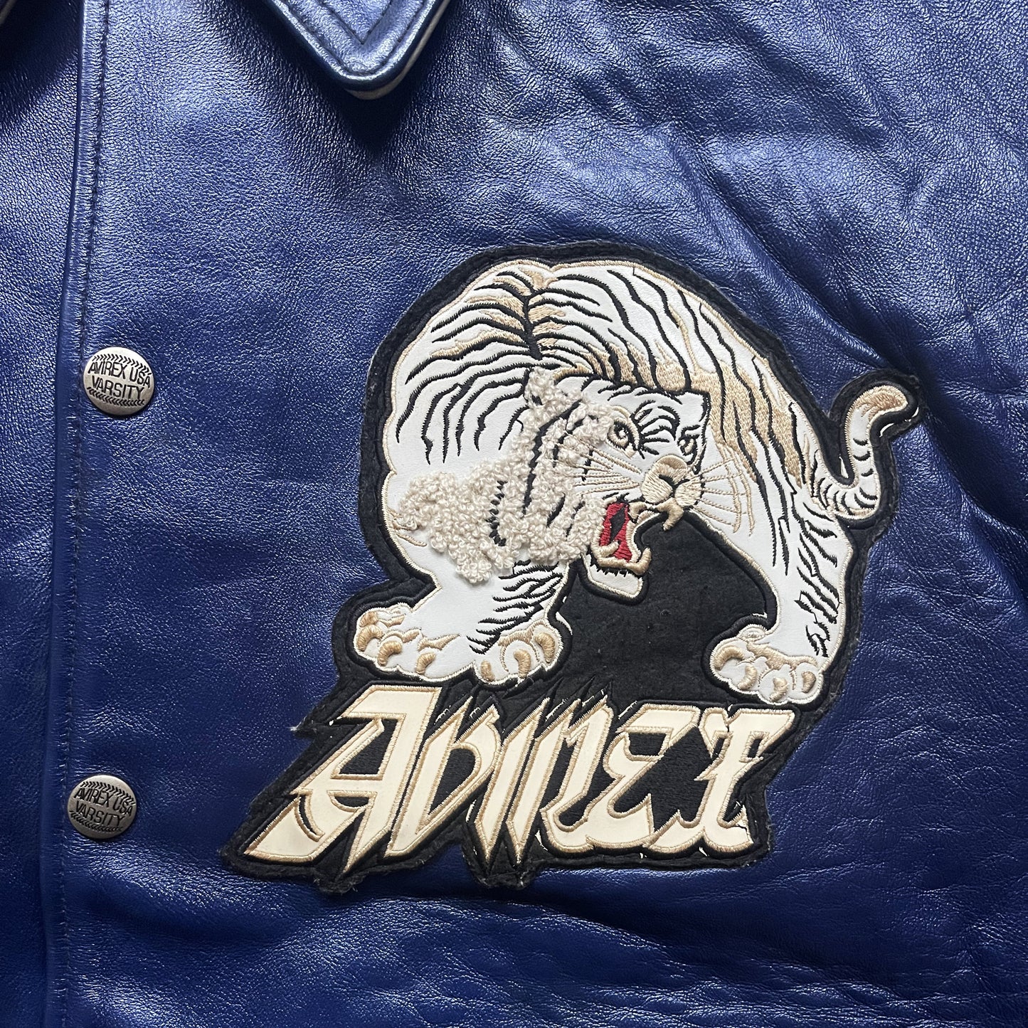 Avirex 'Speed Tiger' Leather Varsity Jacket - XXL