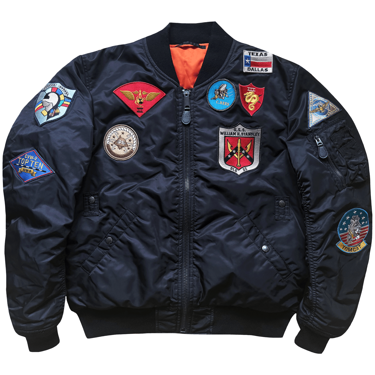 Avirex Top Gun MA1 Flight Bomber Jacket Far East Cruise Gavelston - XL | XL, Black