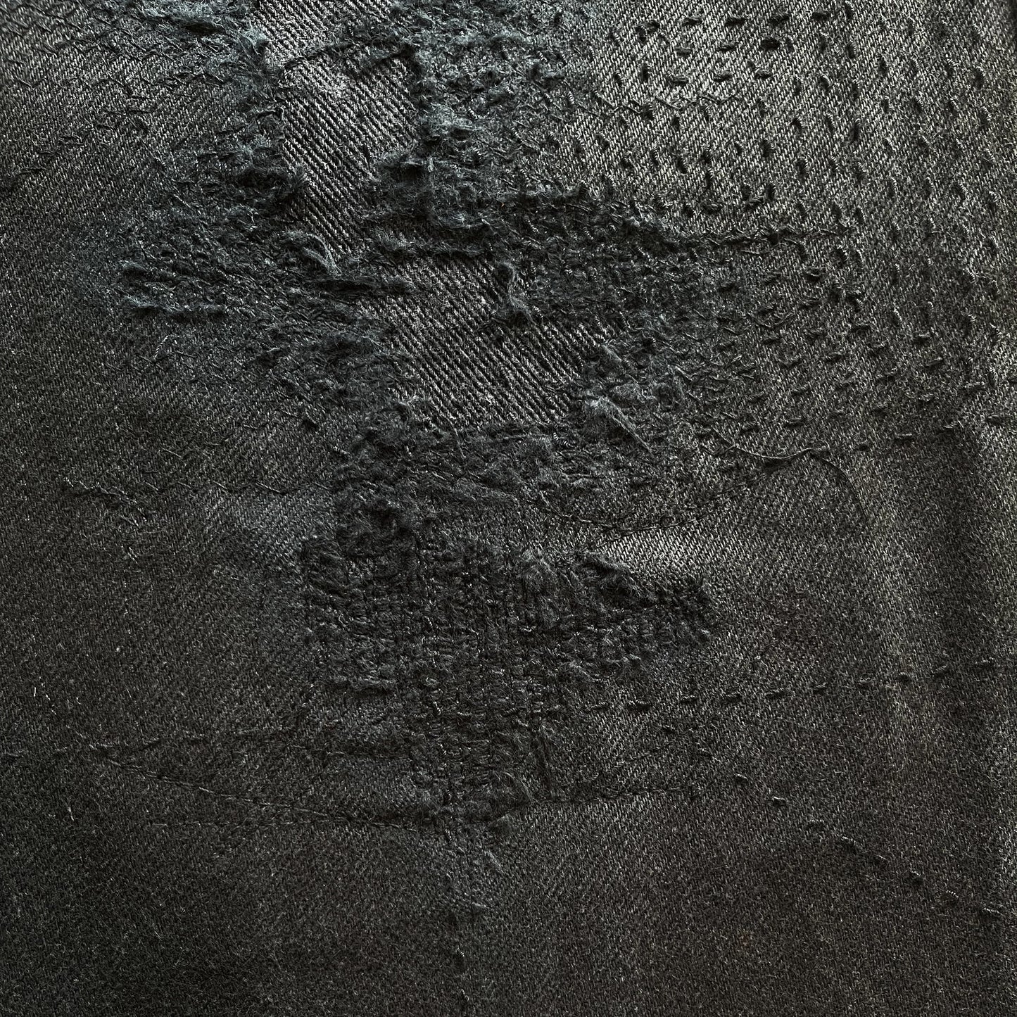 Boro Sashiko Black Distressed Jeans - W38"