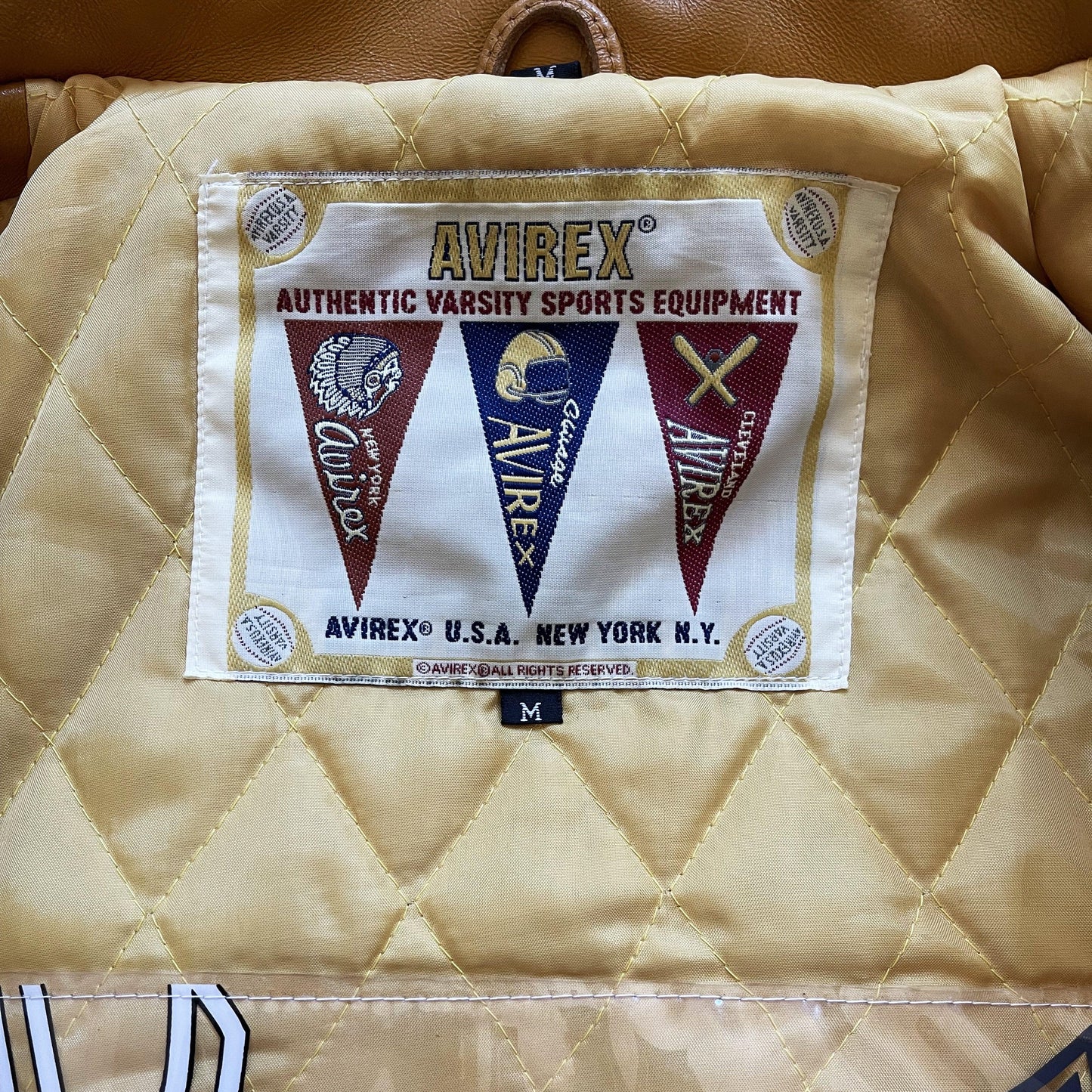 Avirex 'Nitro Run' Leather Varsity Jacket - M