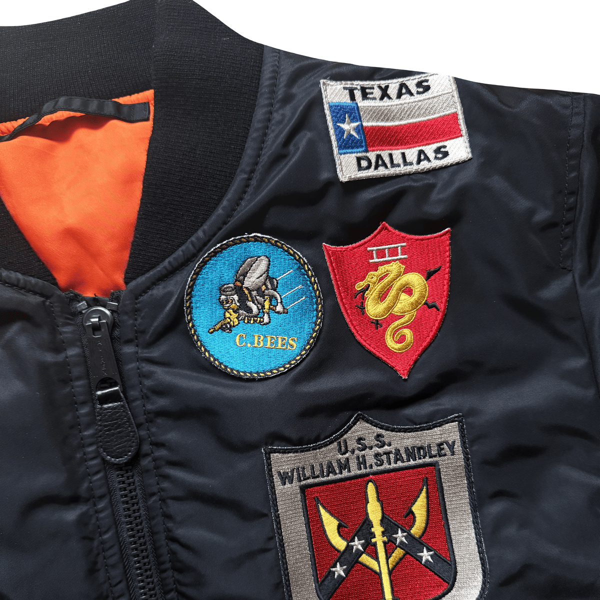 Avirex Top Gun MA1 Flight Bomber Jacket Far East Cruise Gavelston - XL | XL, Black
