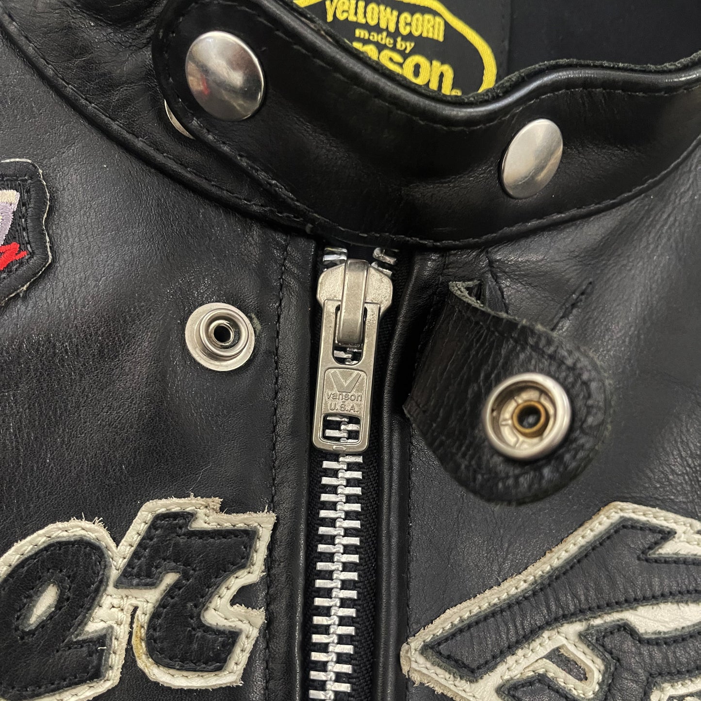 Vanson Leathers x Yellow Corn Motorcycle Racer Jacket - L