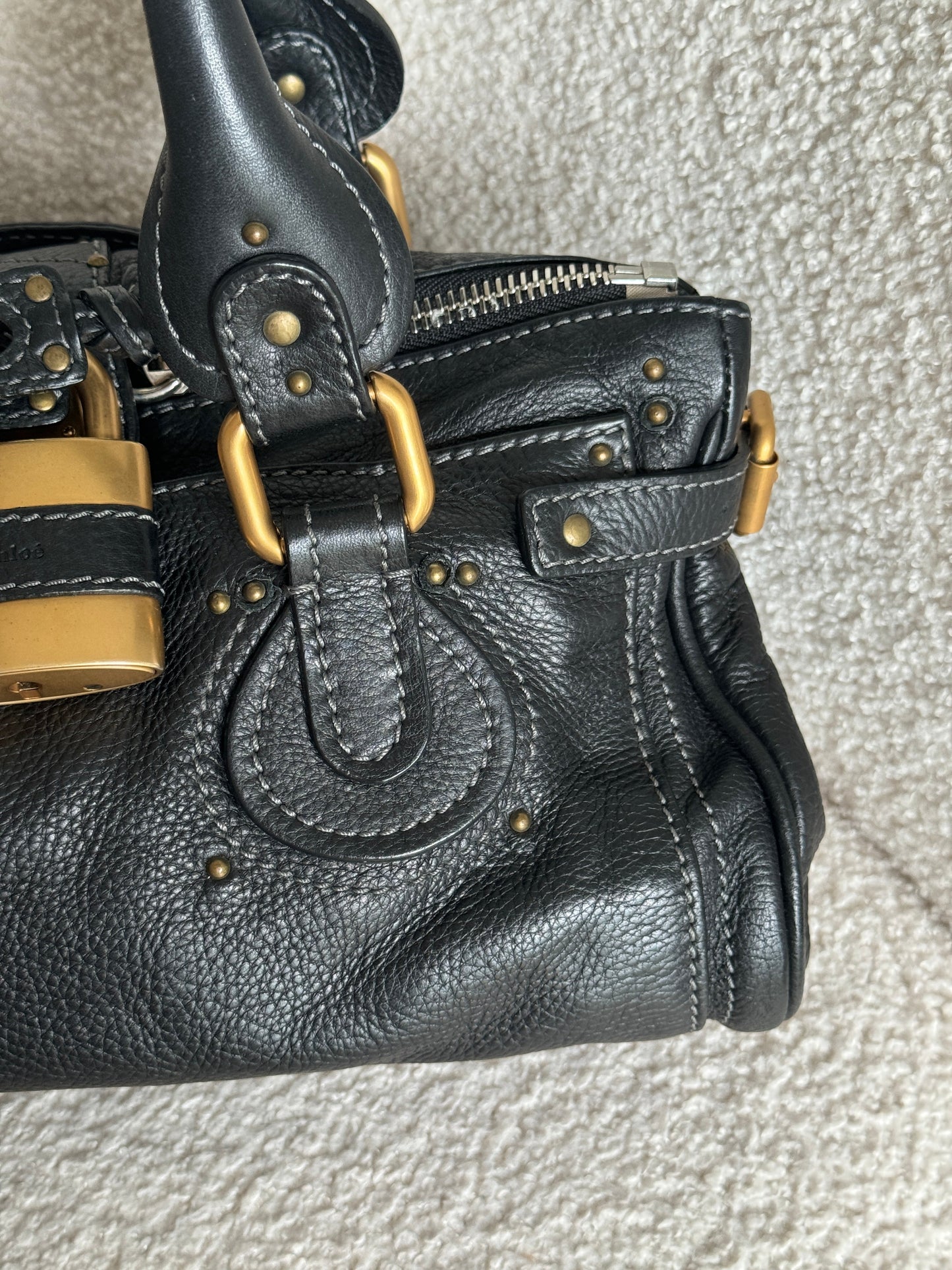 2007 Chloe Paddington Black Leather Handbag | O/S, Black