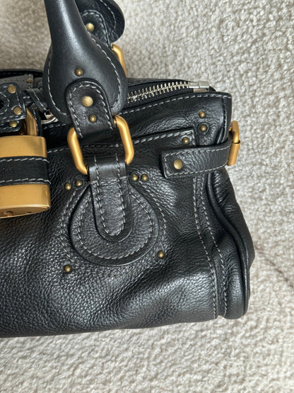 2007 Chloe Paddington Black Leather Handbag | O/S, Black
