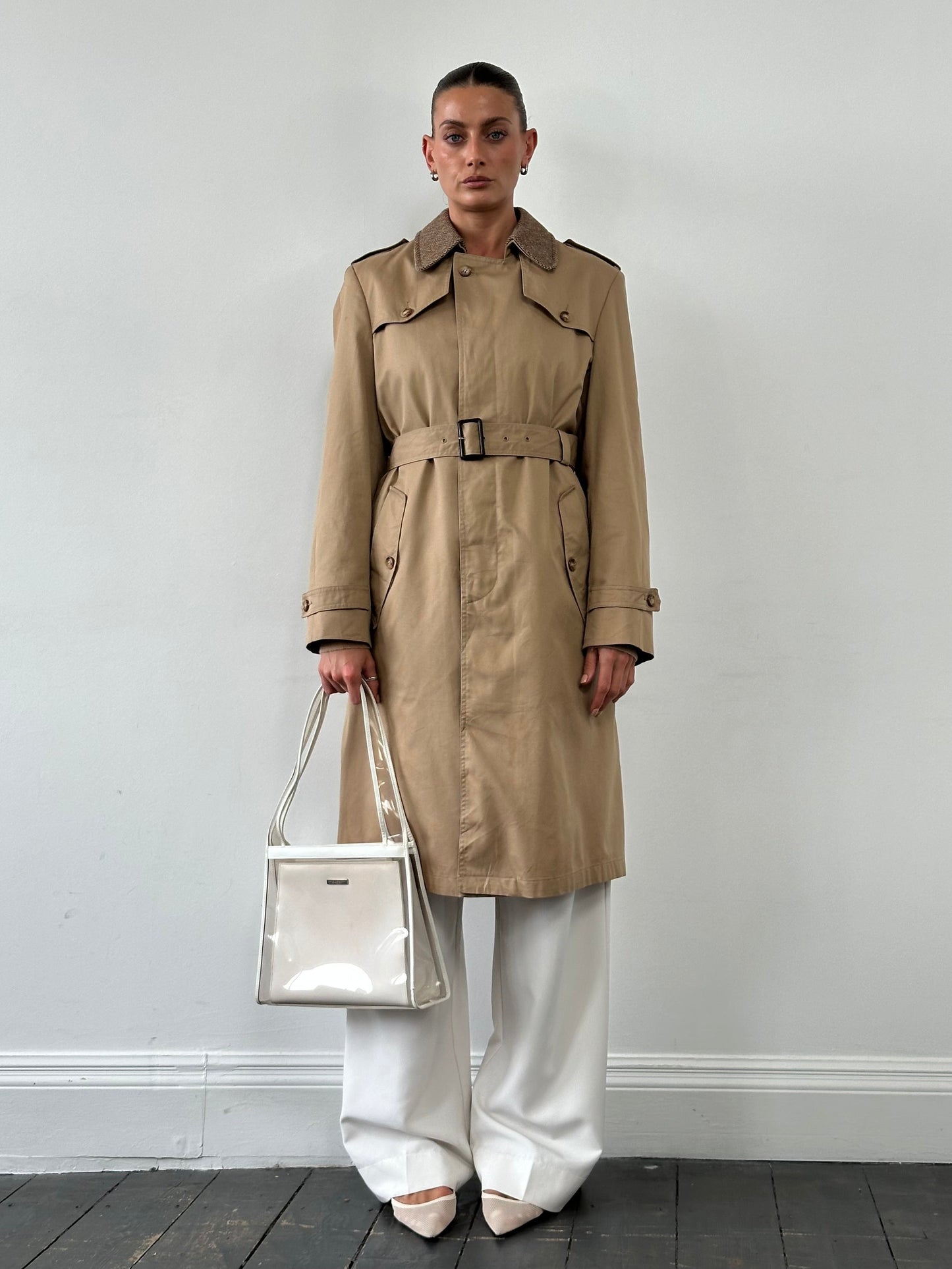 Christian Dior Monsieur Cotton Single Breasted Belted Trench Coat - M
