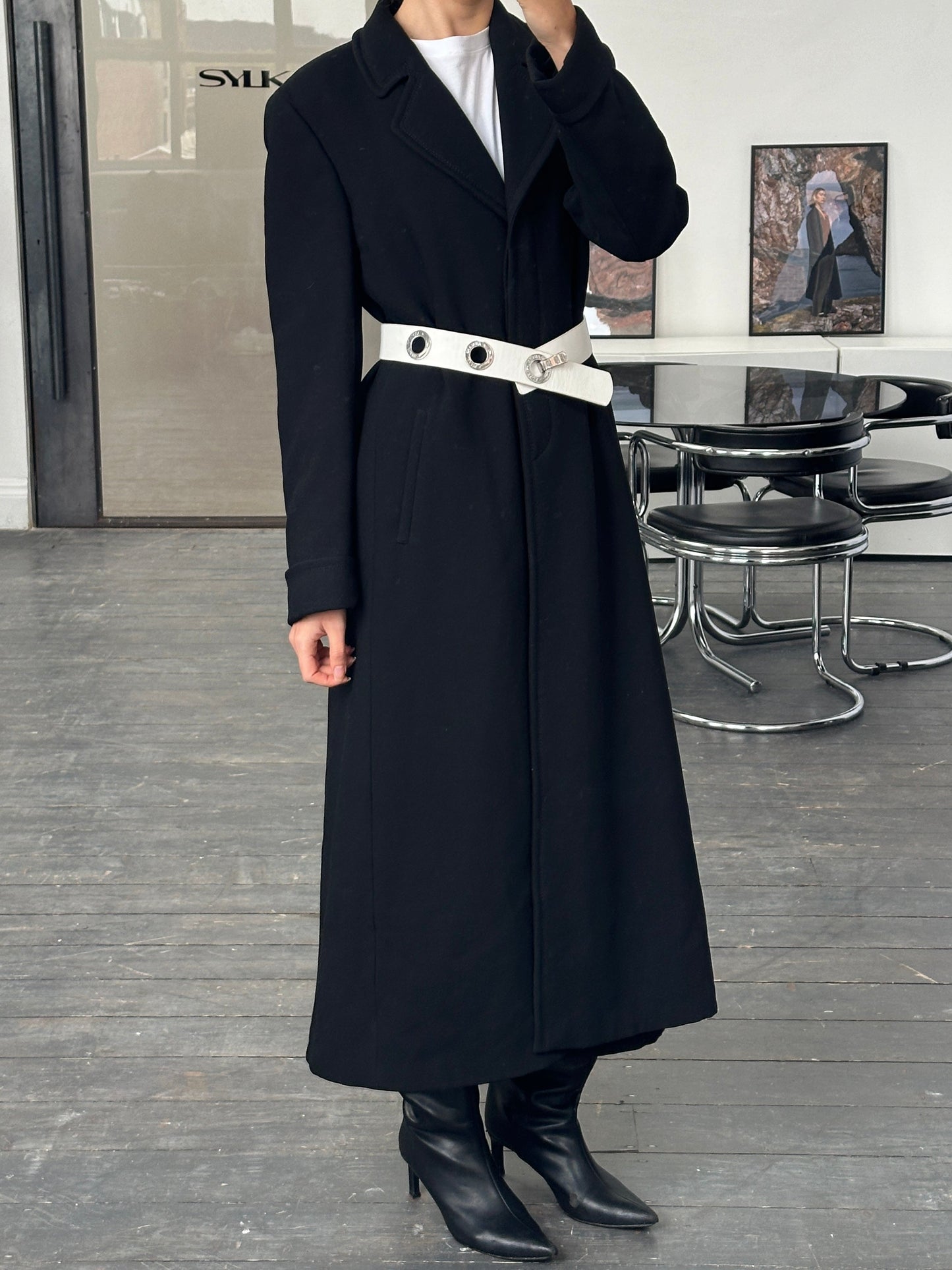 Giorgio Armani 1990s Pure Wool Floor Length Coat - M