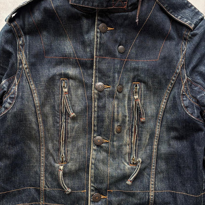 ARMANI DENIM PARKA JACKET | O/S, Faded Denim