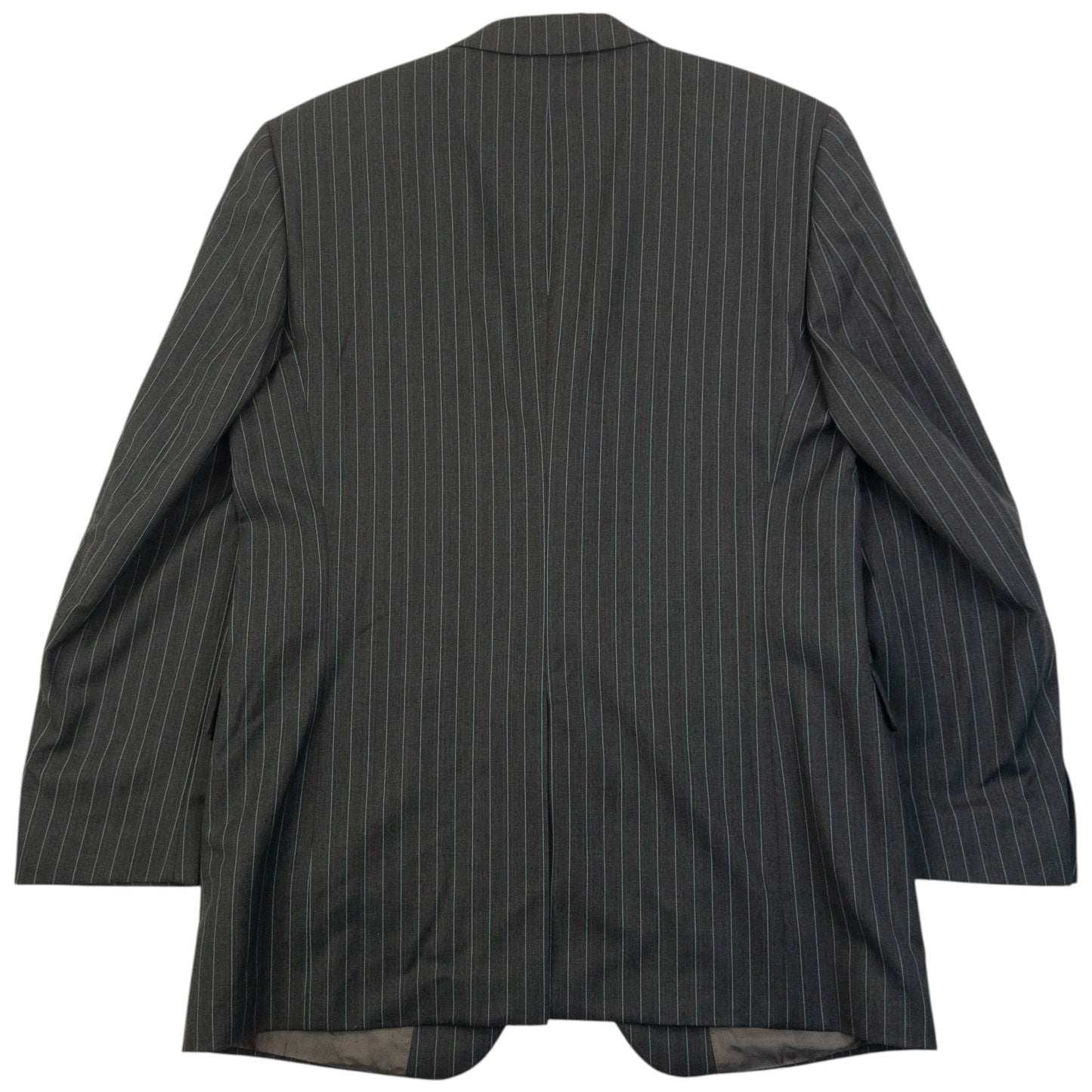 Vintage 90s YSL Yves Saint Laurent Pinstripe Jacket & Trousers Wool Suit Set Size XL | XL, Blue