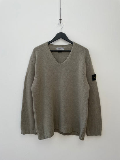 Stone Island AW97 Scoop Neck Knit Jumper | X-Large, Red