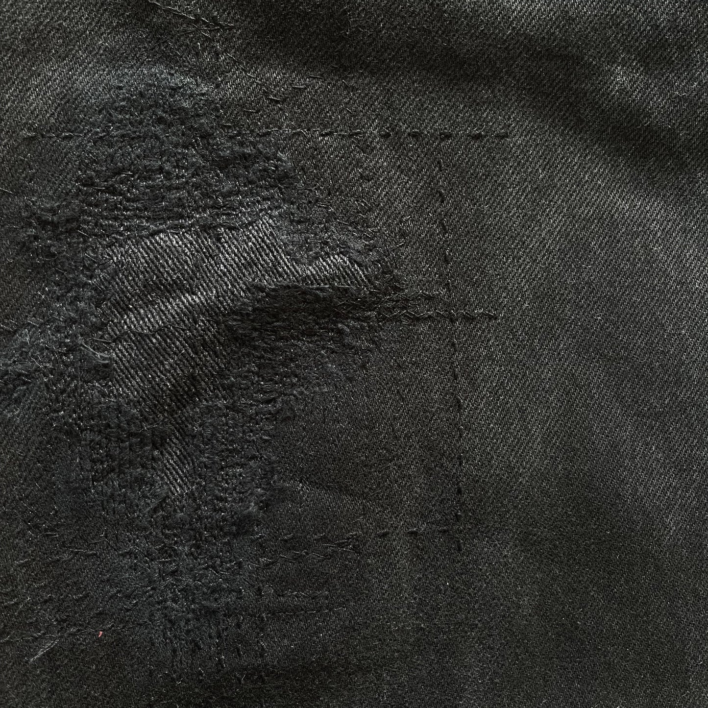 Boro Sashiko Black Distressed Jeans - W38"