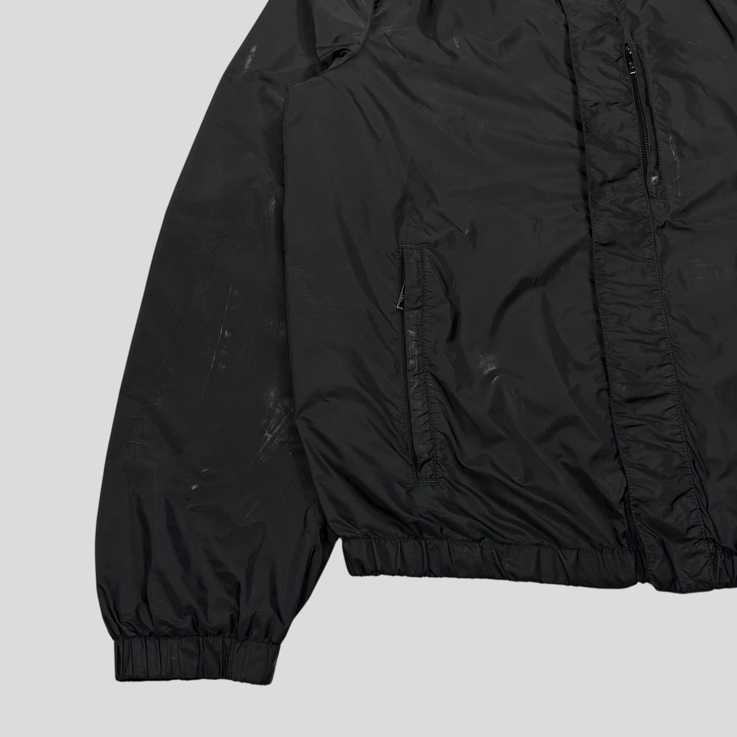 Prada Milano 2017 Triangle Plaque Logo Nylon Windbreaker Jacket - IT50 | Default Title, Black