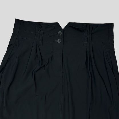 M+FG 00’s Rayon Silk Belted Skirt with Pleats - IT42 UK8-10 | W28, Black