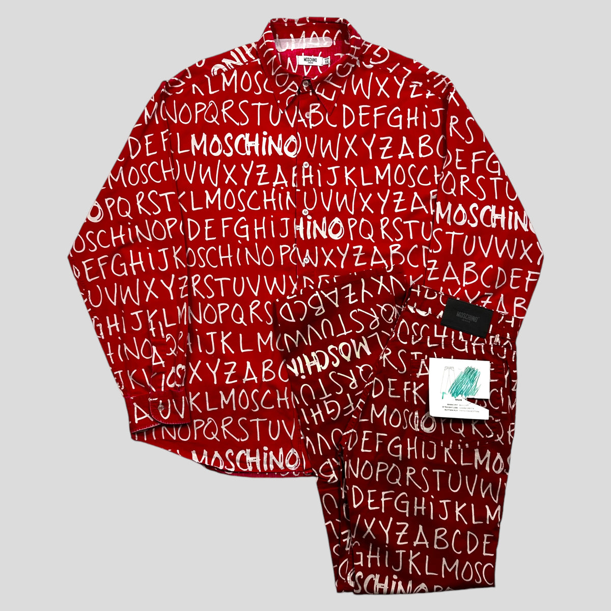 Moschino Jeans 00’s ABC Set Red - W32 & XXL | W32, Red