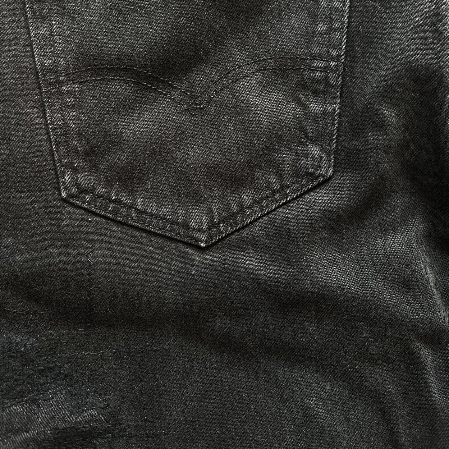 Boro Sashiko Black Distressed Jeans - W38"