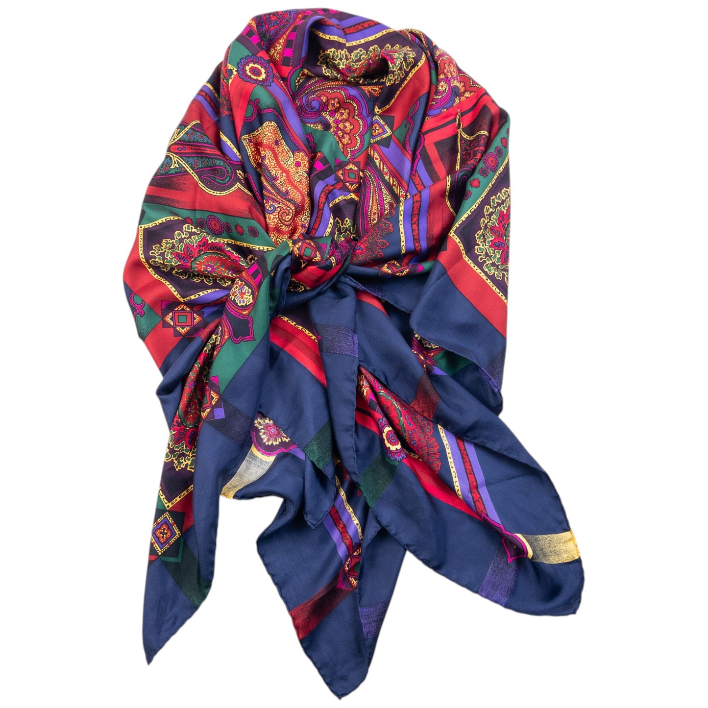 Vintage Gianni Versace Paisley Pattern Silk Scarf | O/S, Multicolour