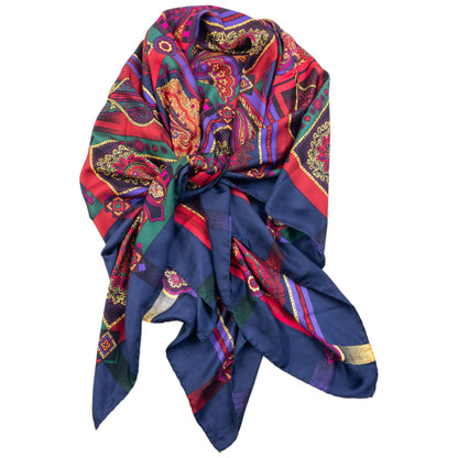 Vintage Gianni Versace Paisley Pattern Silk Scarf | O/S, Multicolour
