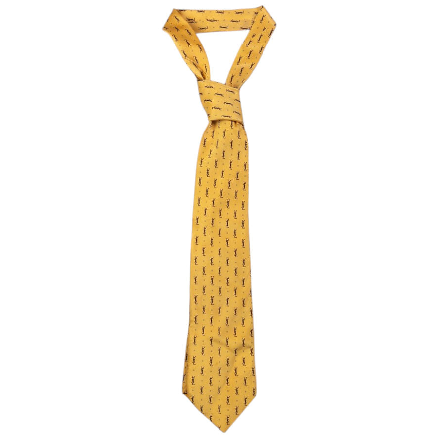 Vintage YSL Yves Saint Laurent Monogram Silk Tie