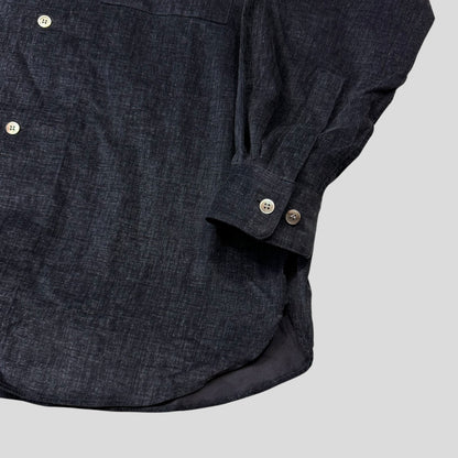 Issey Miyake 90’s Velour Velvet Baggy Corduroy Shirt - L | Default Title, Blue
