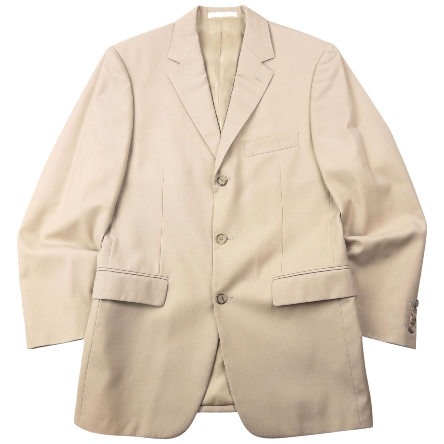 Vintage 90s YSL Yves Saint Laurent Jacket & Trousers Suit Set Size M | Medium, Beige