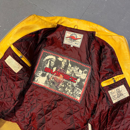 Avirex Leather Jacket In Yellow ( XXL )