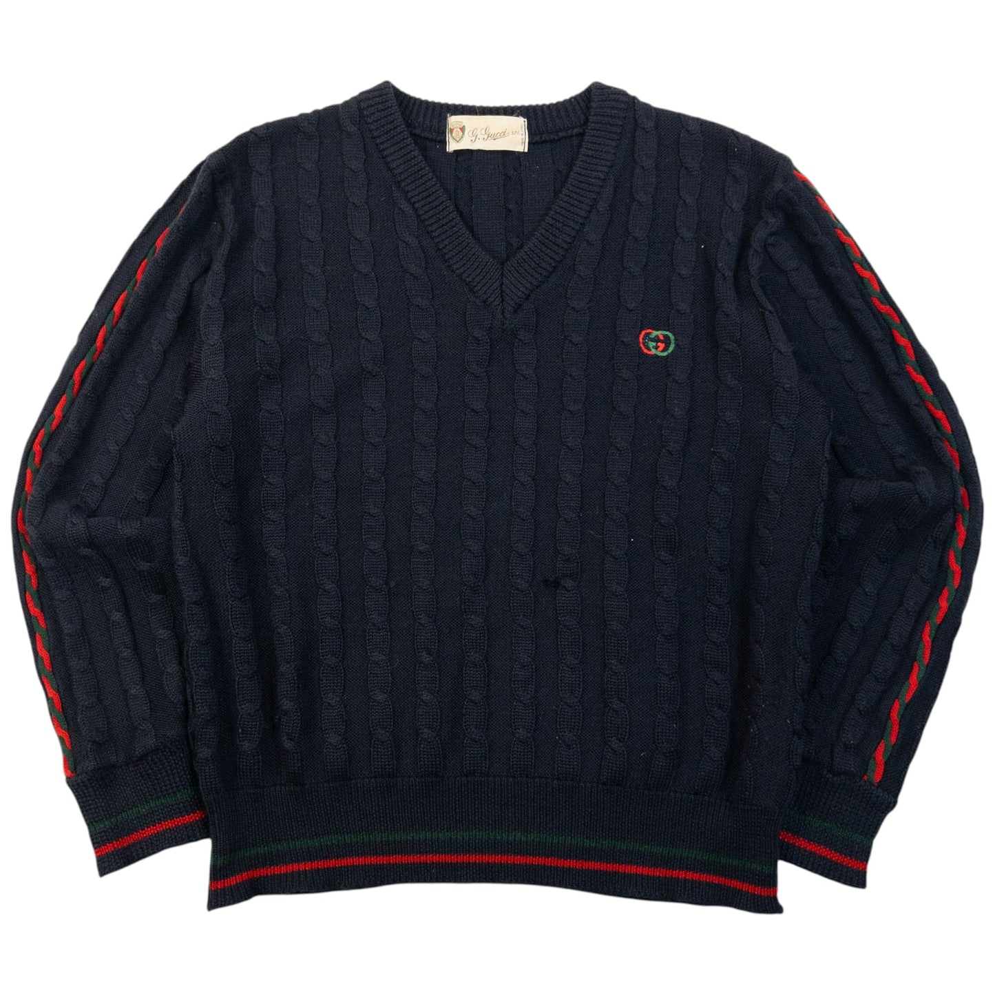 Vintage 80s Gucci Cable Knit Jumper Womens Size S | Small, Multicoloured