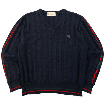 Vintage 80s Gucci Cable Knit Jumper Womens Size S | Small, Multicoloured