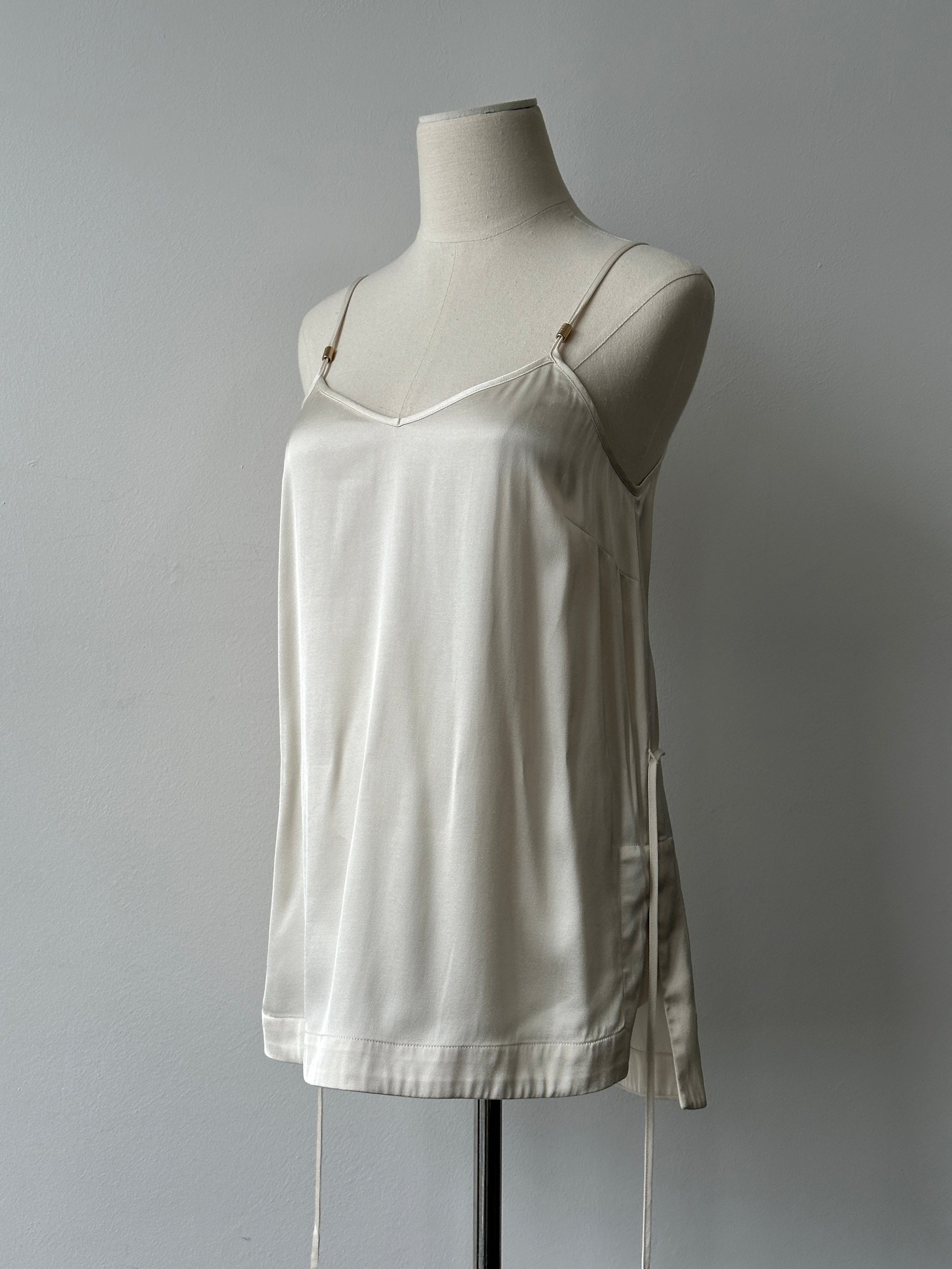 DKNY 2000s Satin Tie Belt Sleeveless Top - S